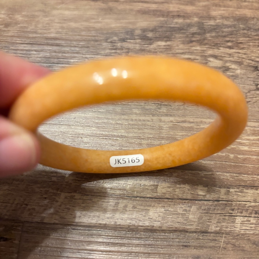 Orange Jade Bangle Bracelet 58mm